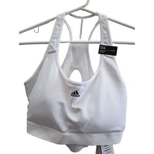 Adidas White Bra Size LDD Medium Support Training Sports